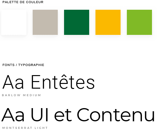 Palette graphique et typographie d'un site Web
