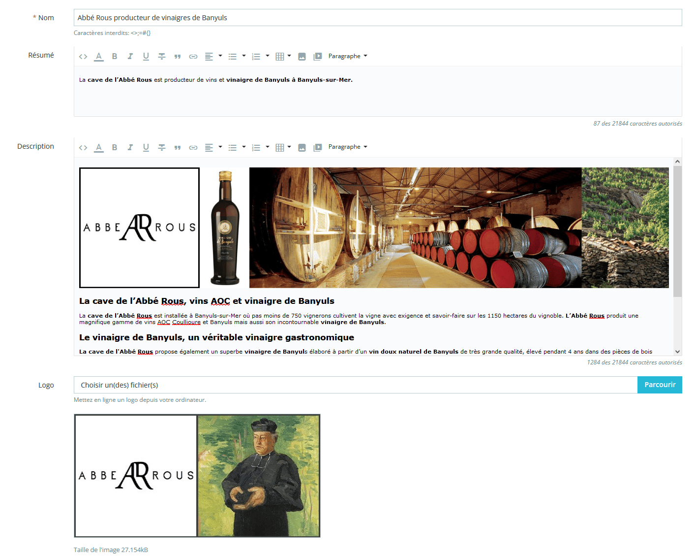 Optimisation des contenus d'une marque sur Prestashop