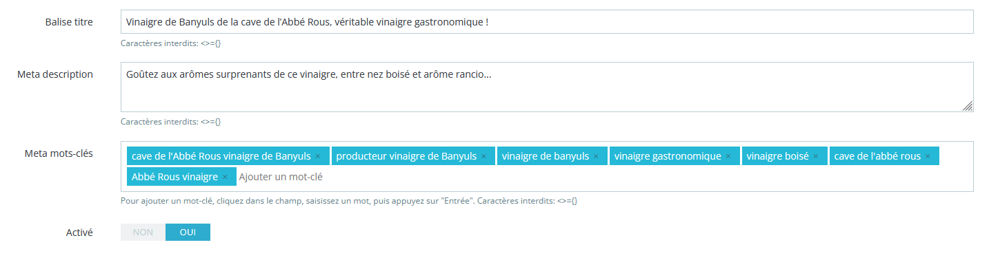 Optimisation de la partie SEO des marques pour Prestashop