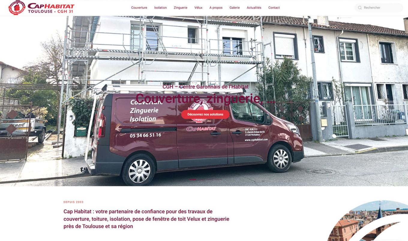 WordPress version responsive PC pour CapHabitat 31