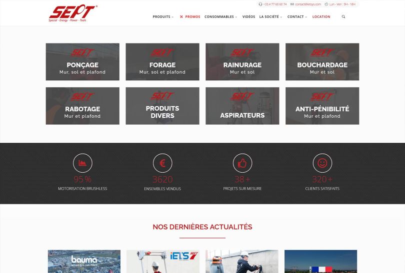 Création d'un site Joomla 3.X pour Sept Tools le spécialiste de l'outil de ponçage