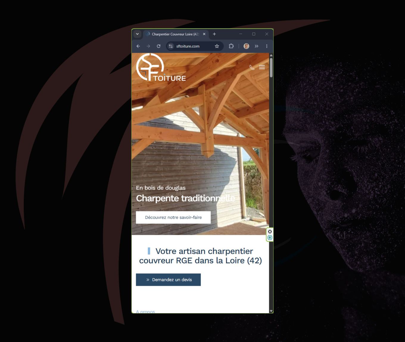WordPress en version mobile pour SF Toiture