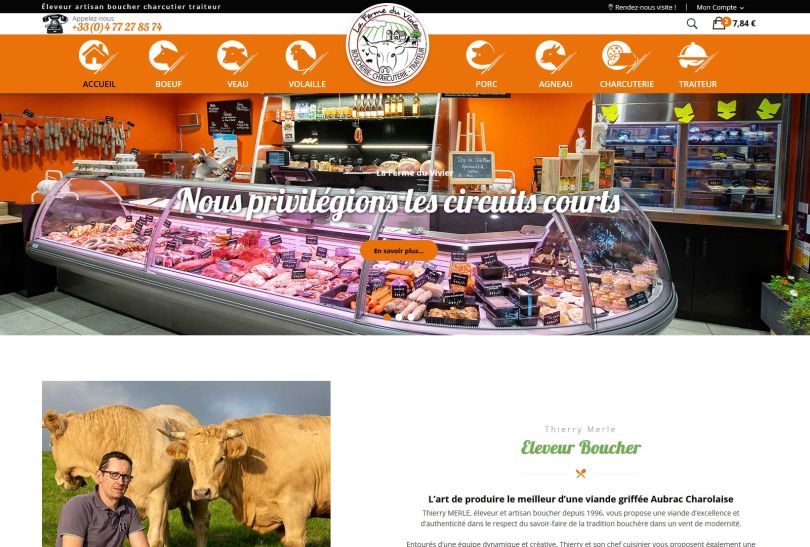 Création d'un site PrestaShop pour la boucherie charcuteire traiteur La Ferme du Vivier à Feurs
