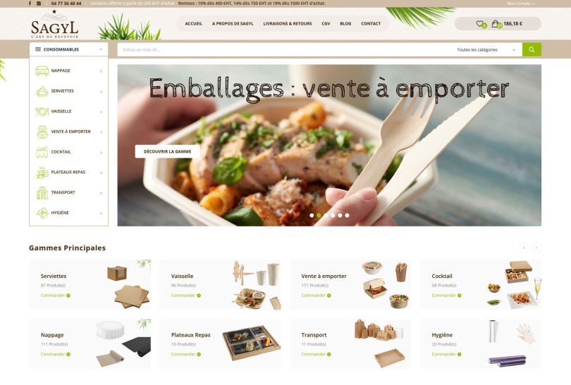 Création d'un site Prestashop 1.7.X pour le spécialiste de la location et la vente d'accessoires pour les restaurants