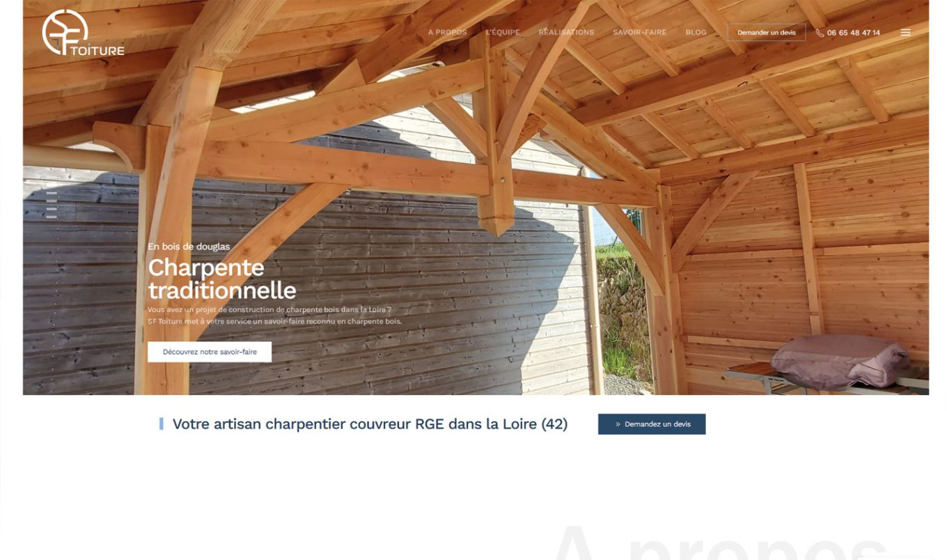 WordPress version responsive PC pour SF Toiture