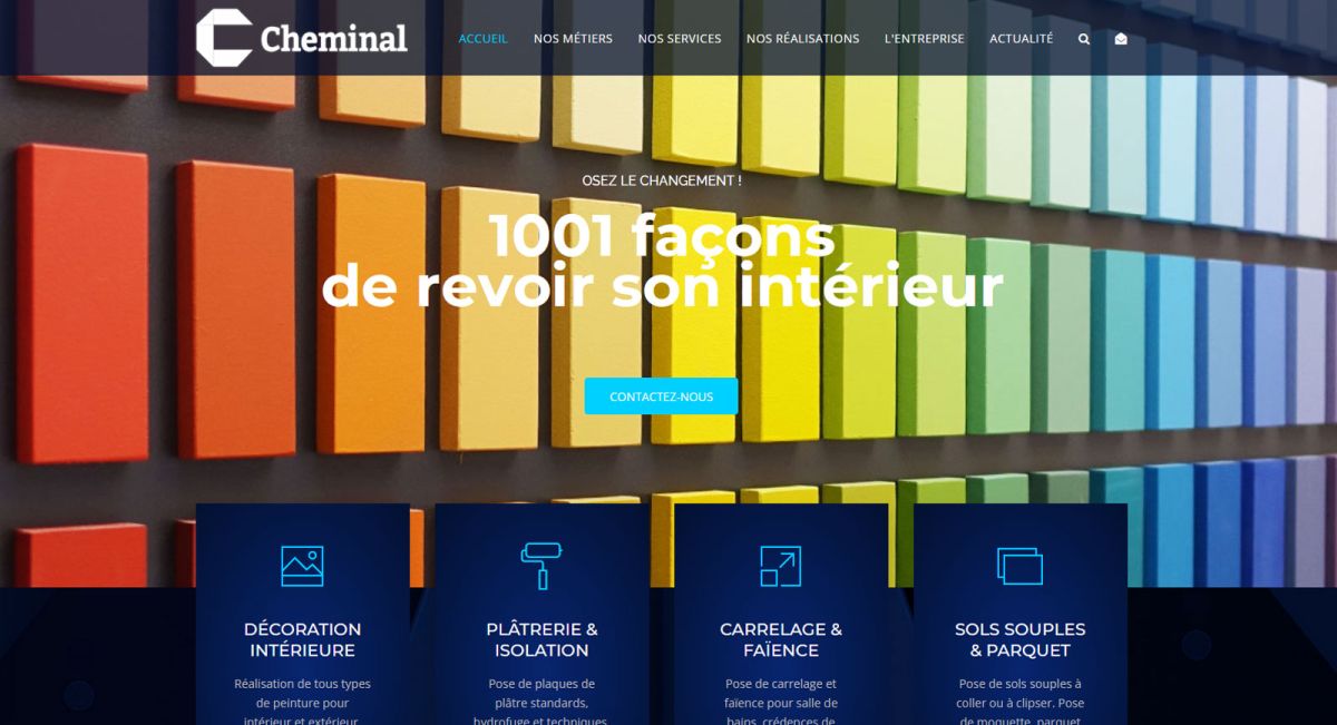 Création d'un site de gestion de contenus pour Cheminal Peintre Plâtrier Carreleur