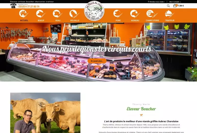 Création d'un site PrestaShop pour la boucherie charcuteire traiteur La Ferme du Vivier à Feurs
