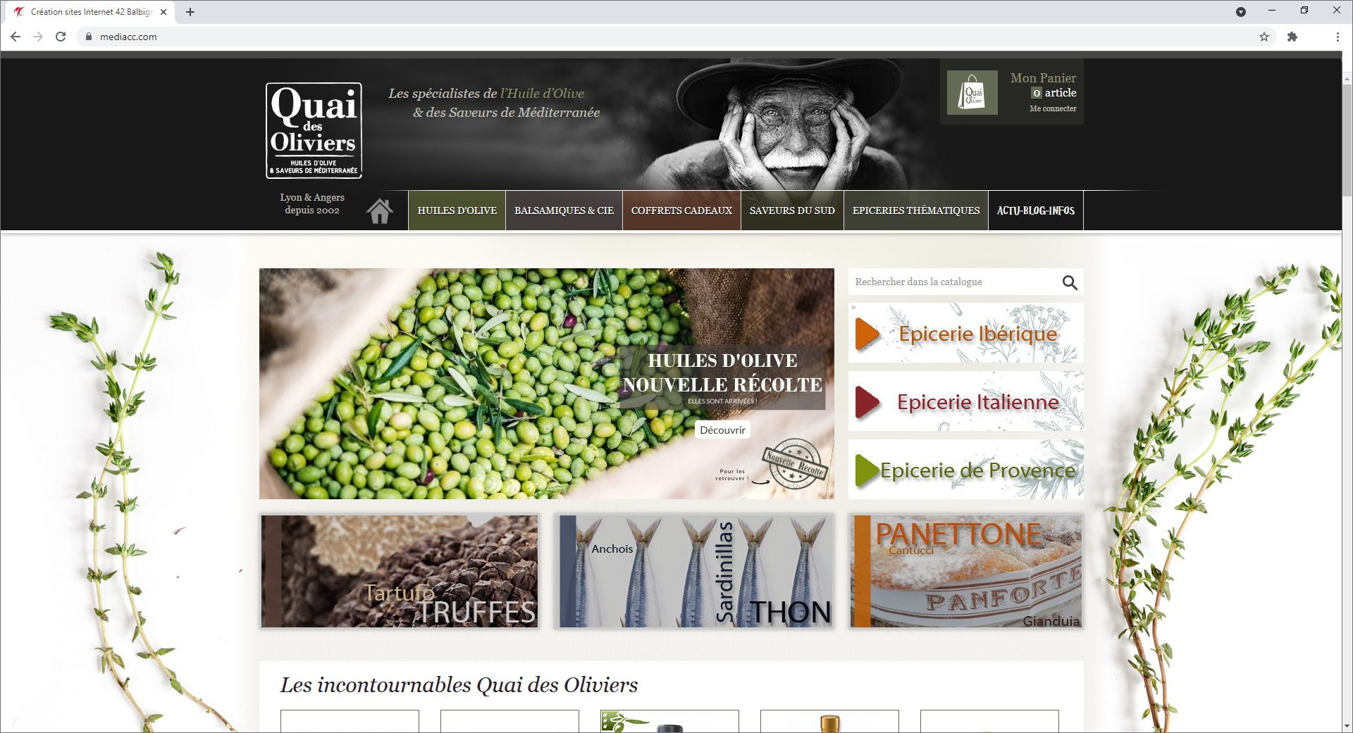 Création site Prestashop - Expert en développement de boutique en ligne Quai des Oliviers réalisée sous Prestashop
