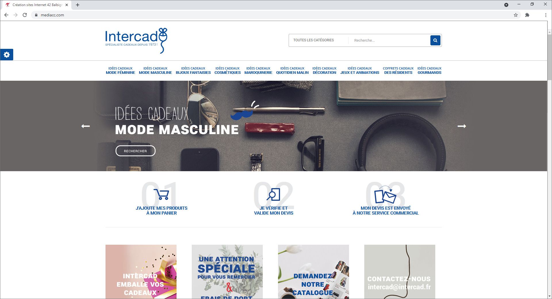 Création site Prestashop - Expert en développement de boutique en ligne Intercad Pro réalisée sous Prestashop