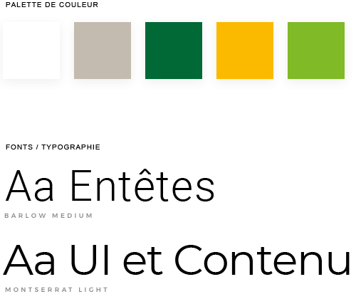 Palette graphique et typographie d'un site Joomla