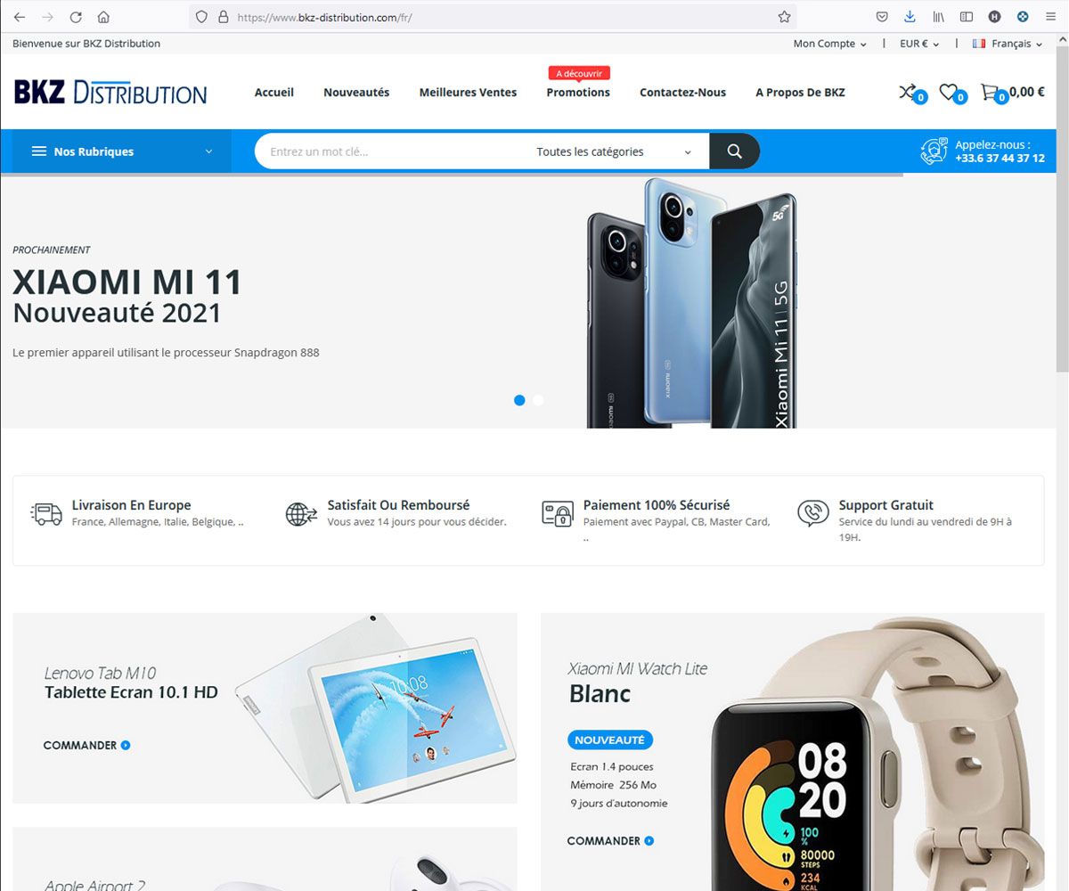 Création site Prestashop - Expert en développement de boutique en ligne BKZ Distribution sous Prestashop