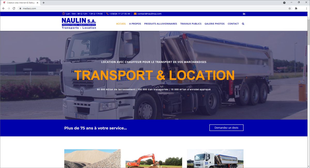 Création de site internet pour Naulin SA