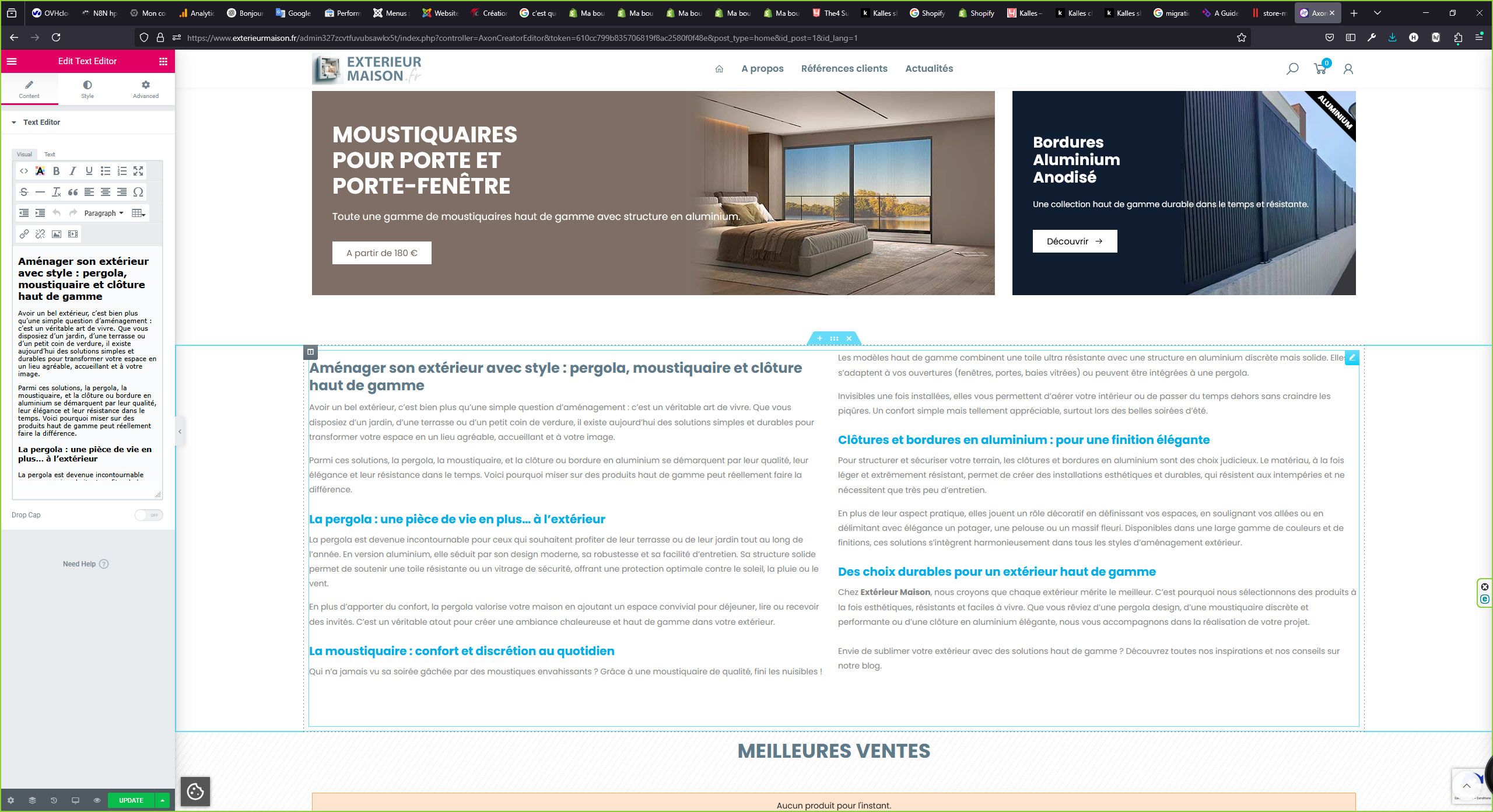Comment éditer un texte facilement sur Axon Creator le builder basé sur Elementor