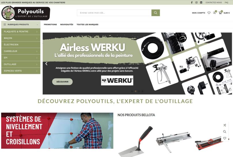 Création d'un site PrestaShop pour le client Polyoutils