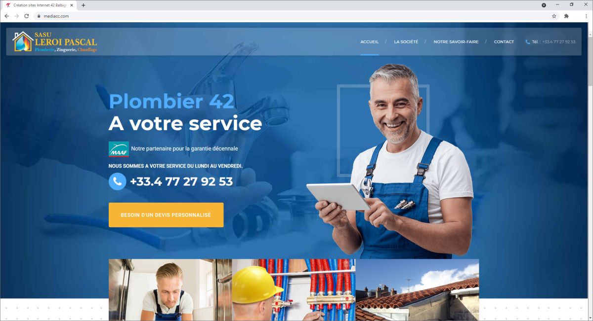 Création de site internet pour plombier dans la Loire