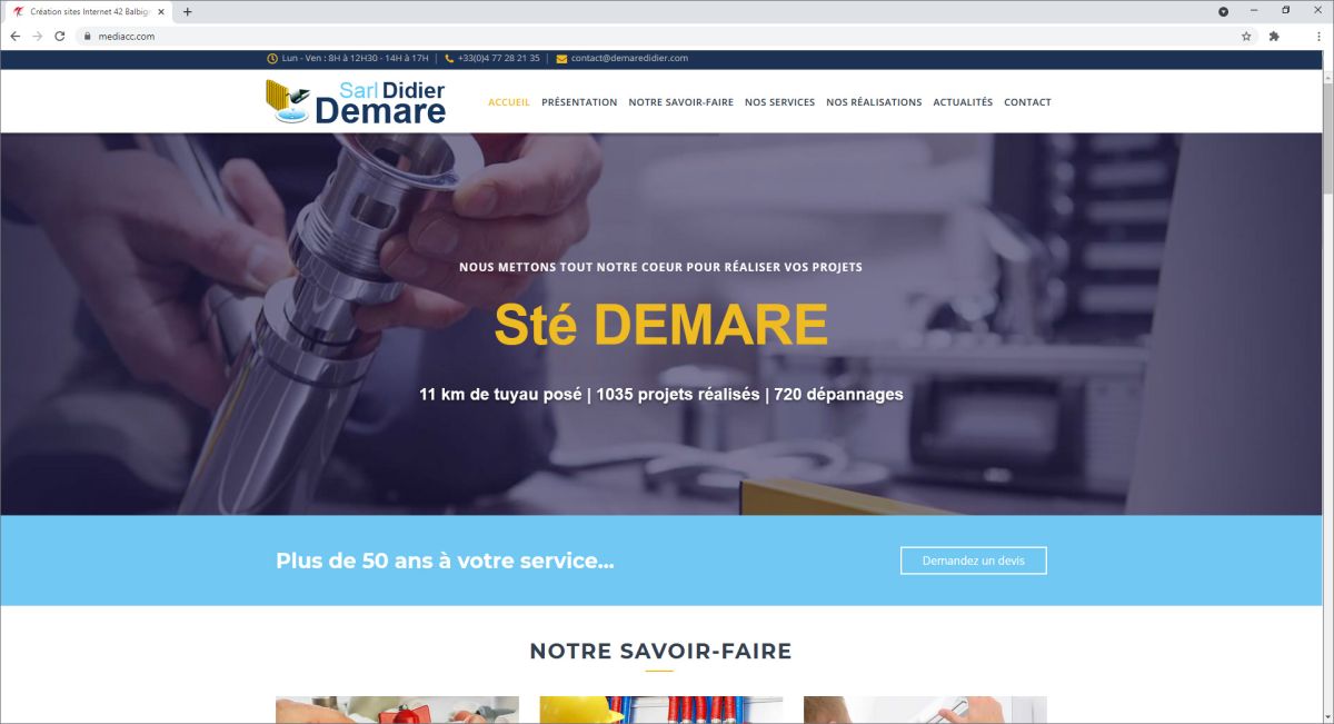 Création de site internet pour des artisans de la Loire