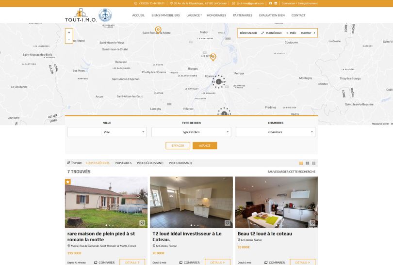 Création d'un site WordPress pour l'agence Immobilière Tout-IMO au Coteau