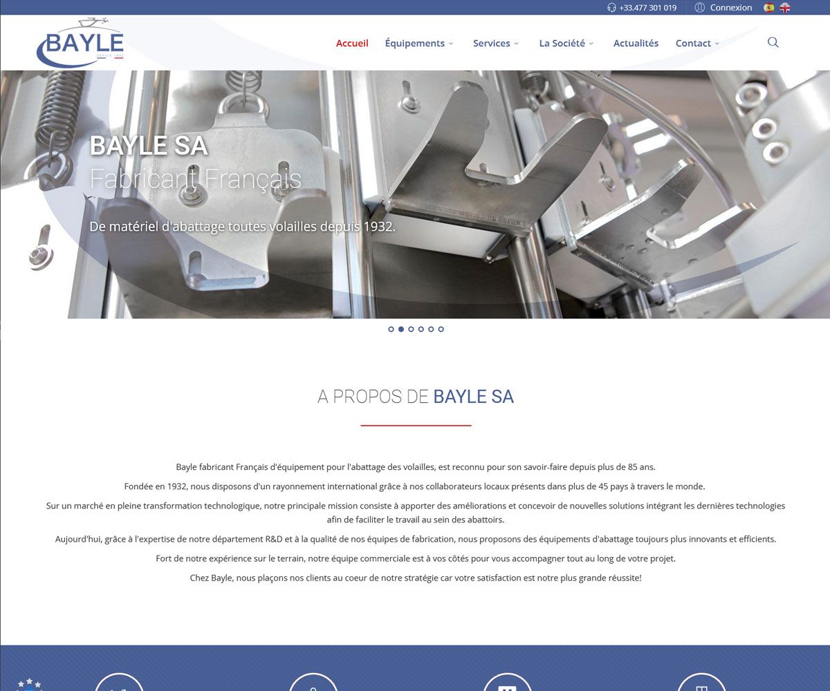 Charte graphique sur mesure pour Bayle SA sous Joomla CMS