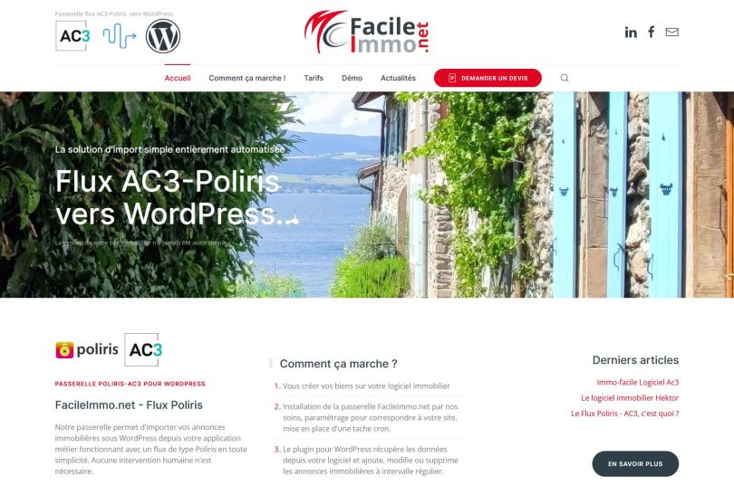 Création d'un site Joomla pour la présentation de la passerelle Poliris AC3 pour WordPress