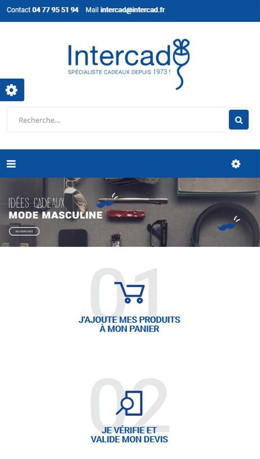 Création de site Prestashop Intercad pour les Pros - Des idées cadeaux pour les séniors