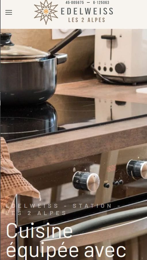 Création site Joomla Edelweiss 2 Alpes - Appartement 12 couchages aux 2 Alpes