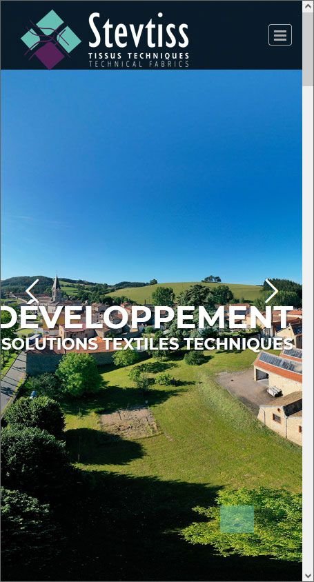 Création du site Joomla pour Stevtiss - Innovation de solutions textiles techniques