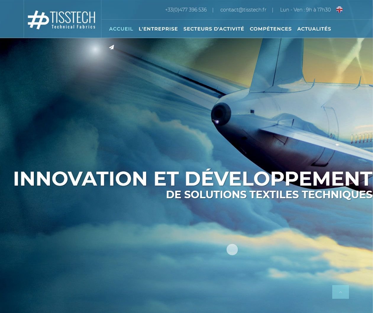 Création site Joomla pour Tisstech - Développement de textiles techniques