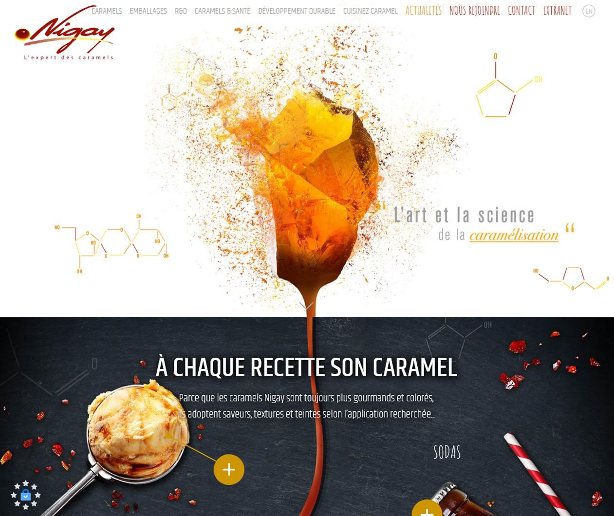 Création de site Joomla pour Nigay - Fabricant de caramels aromatiques, spécialités