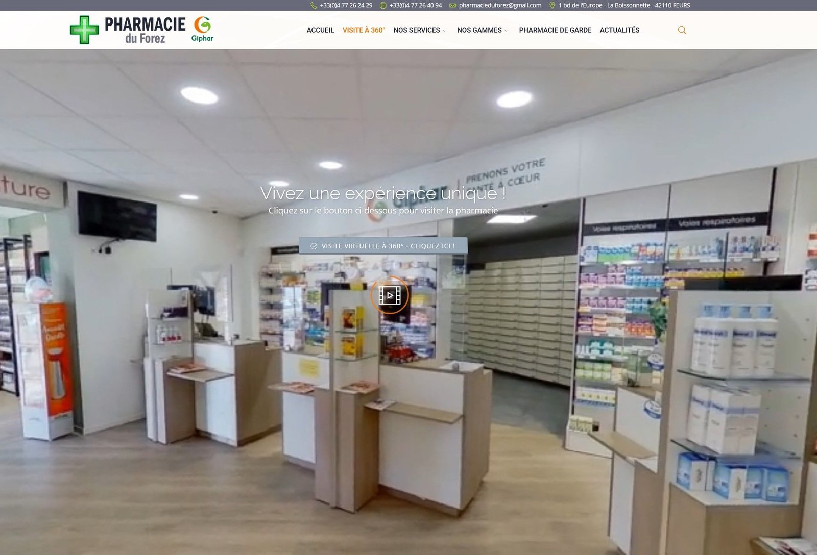 Visite virtuelle de la Pharamcie du Forez à Feurs