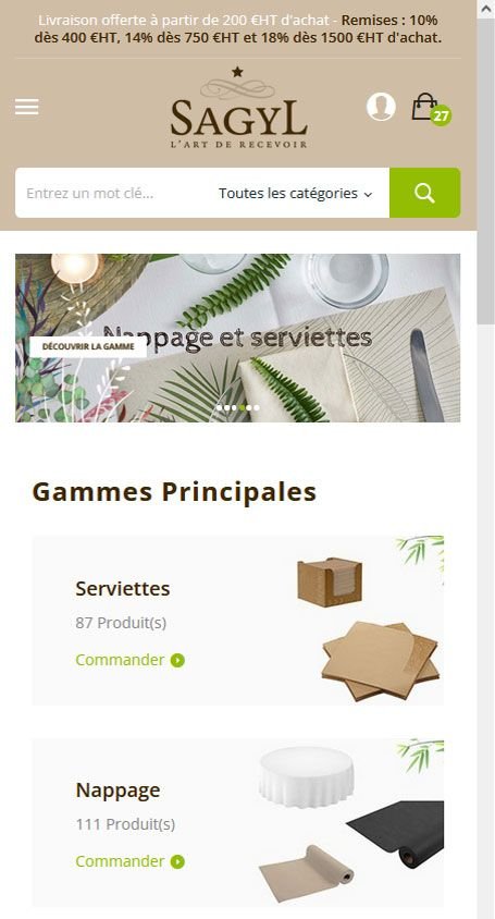 Création du site Prestashop Sagyl - Accessoires jetables bois