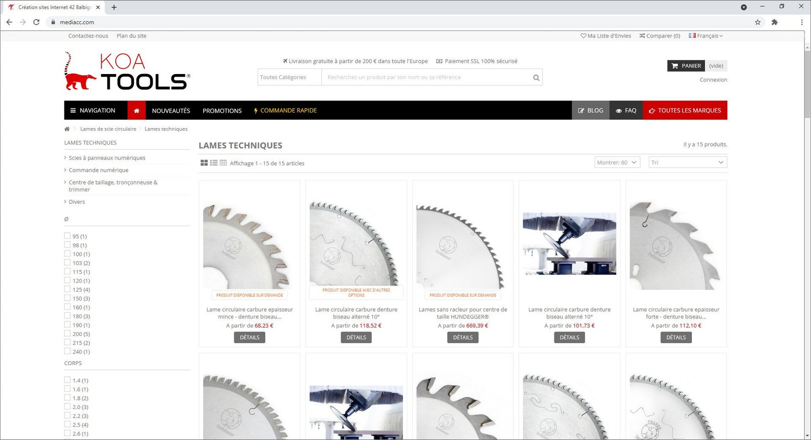 Exemple de boutique e-commerce sous Prestashop N°3