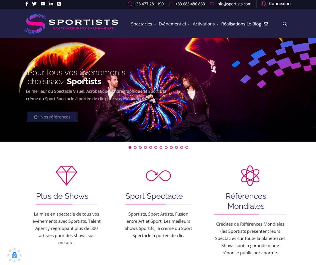 Création de site Joomla Sportists - Organisateur d'événements sportifs
