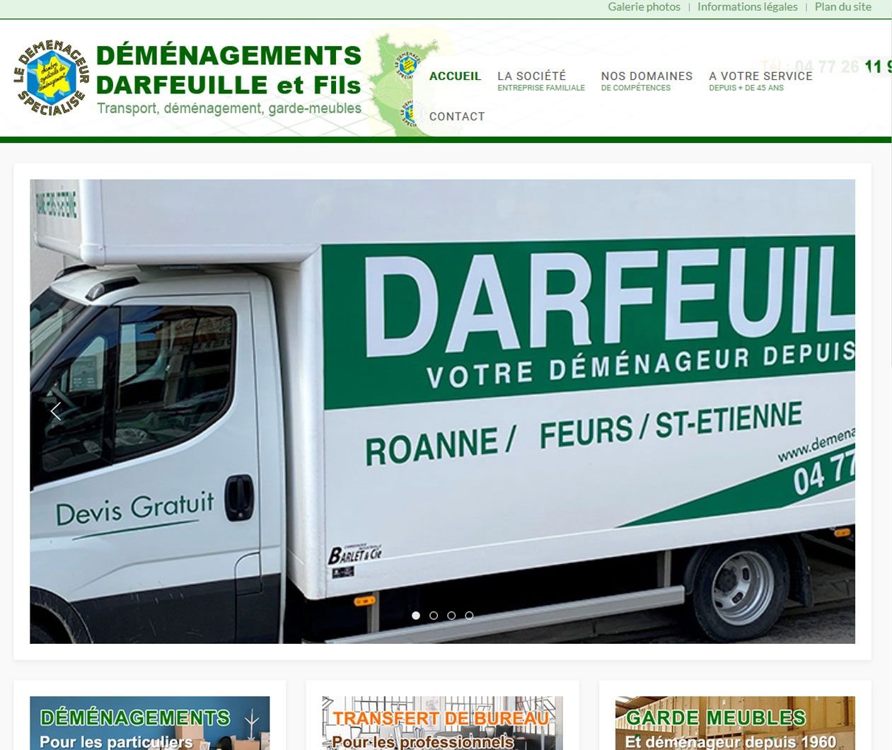 Création de site Joomla Déménagement Darfeuille & Fils - Déménageur Saint-Etienne