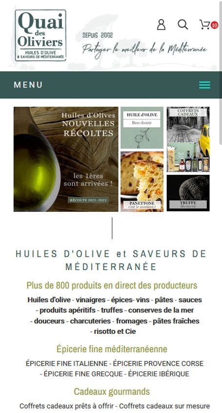Création site Prestashop - Quai des Ovilier l'expert des huiles d'olive