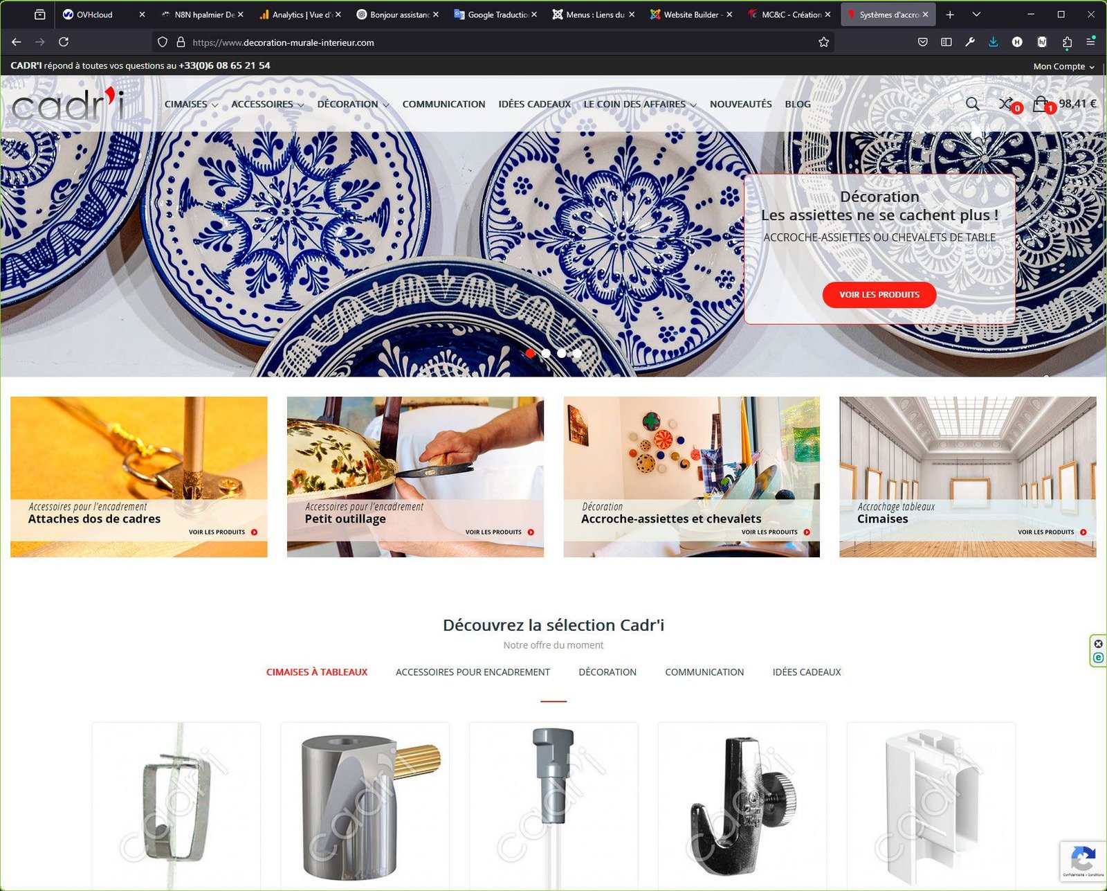 Création du site Prestashop Cadr'i - Expert en développement de boutique en ligne sous Prestashop