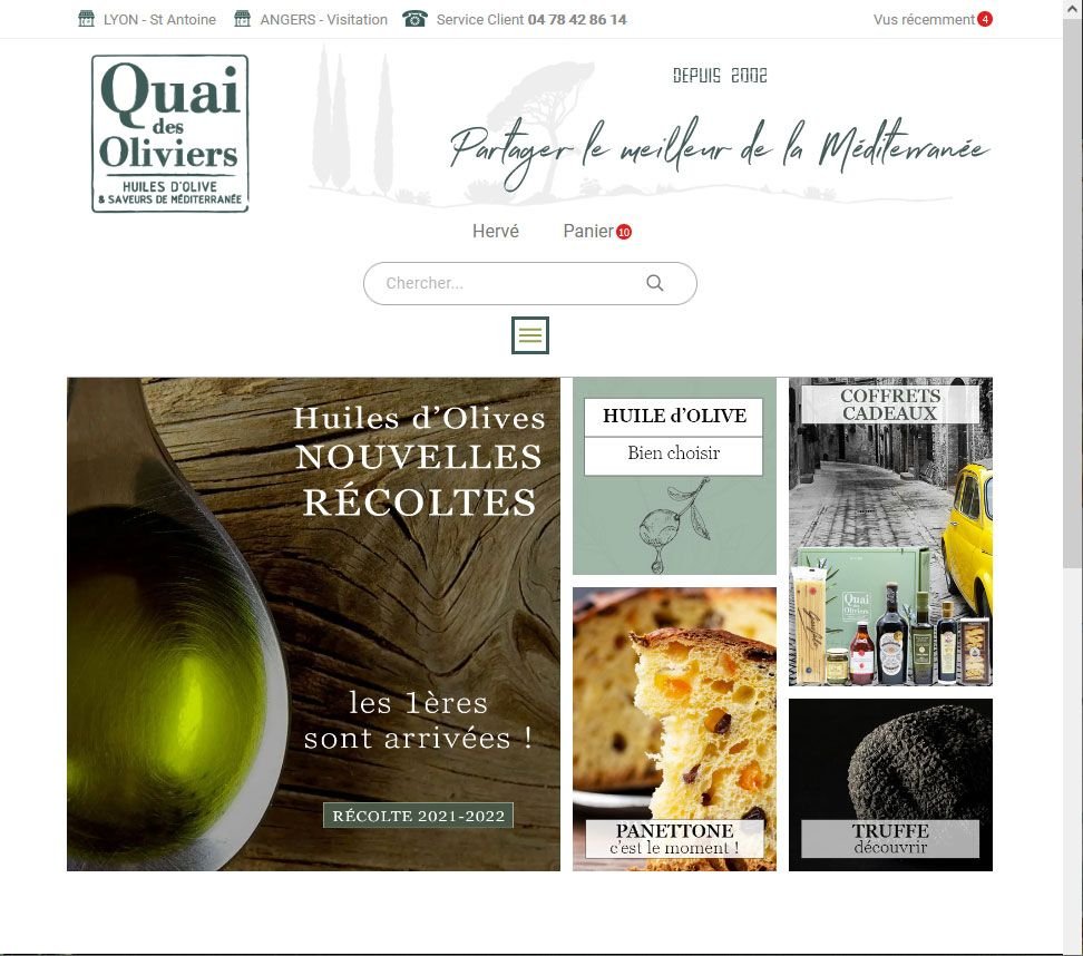 Création site Prestashop - Quai des Ovilier l'expert des produits de la méditérranée
