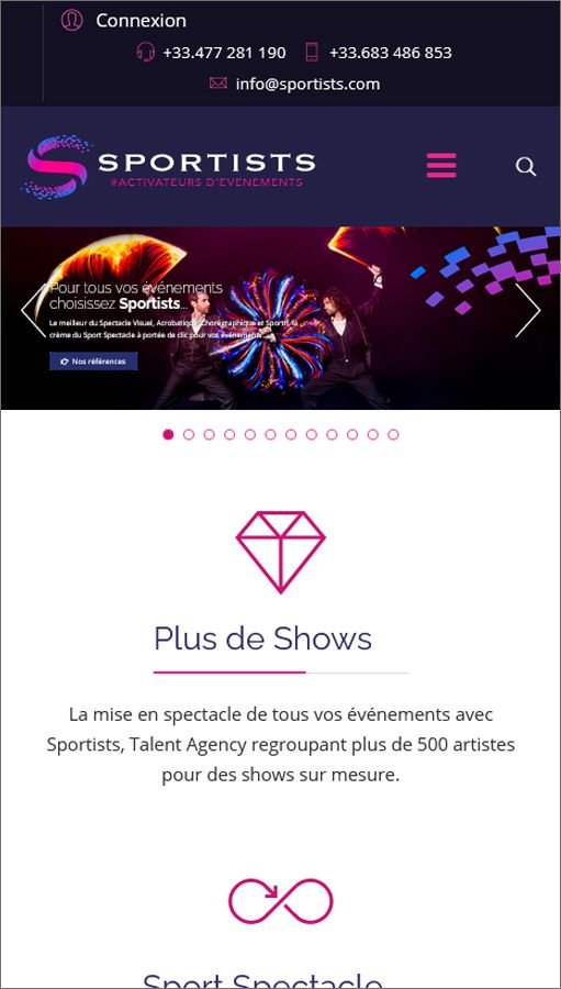 Création de site Joomla Sportists - Activateur d'événements