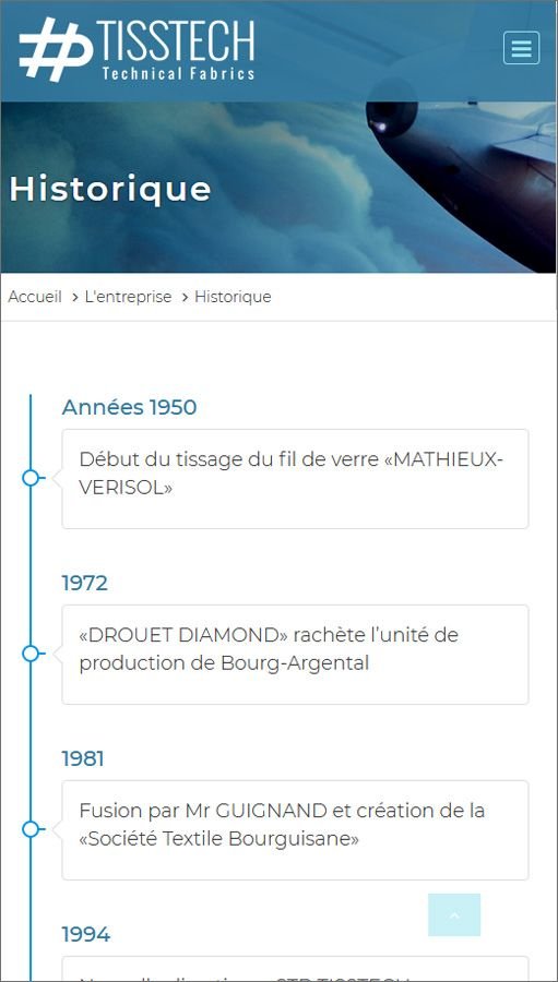 Création site Joomla pour Tisstech - Innovation de textiles techniques
