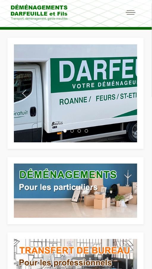 Création de site Joomla Déménagement Darfeuille & Fils - Déménageur Roanne