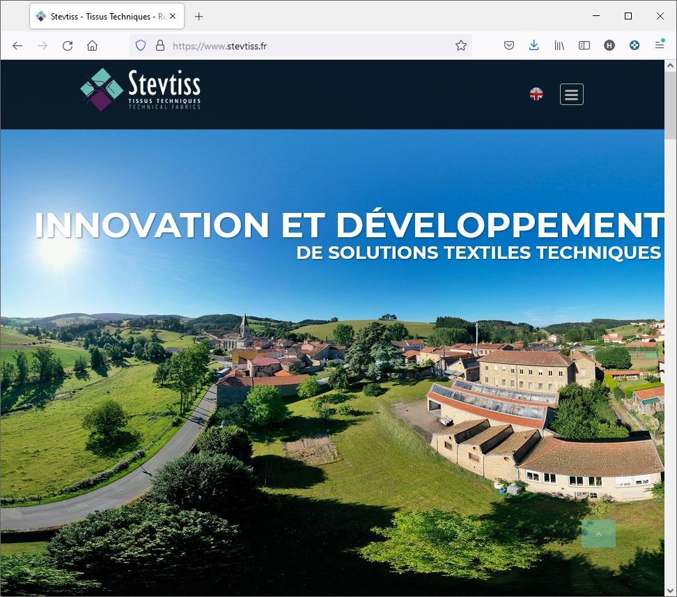 Création du site Joomla pour Stevtiss - Développement de solutions textiles techniques