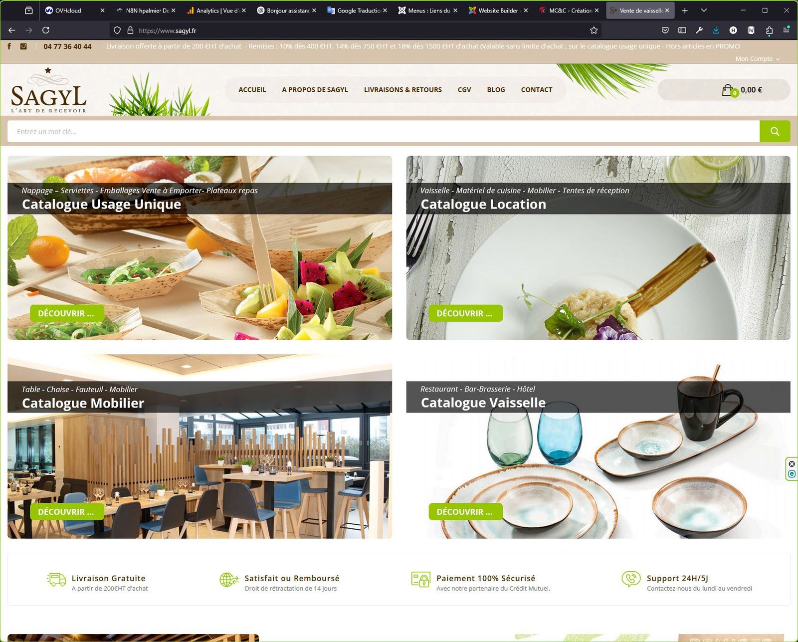 Création du site Prestashop Sagyl - Expert en développement de boutique en ligne sous Prestashop