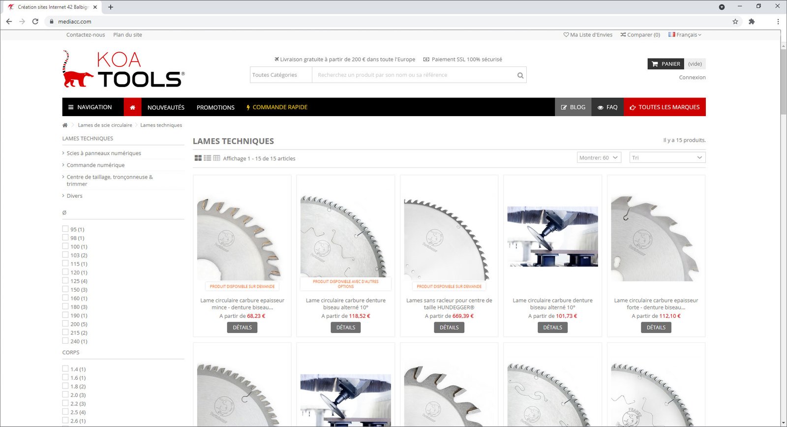 Exemple de boutique e-commerce sous Prestashop N°3