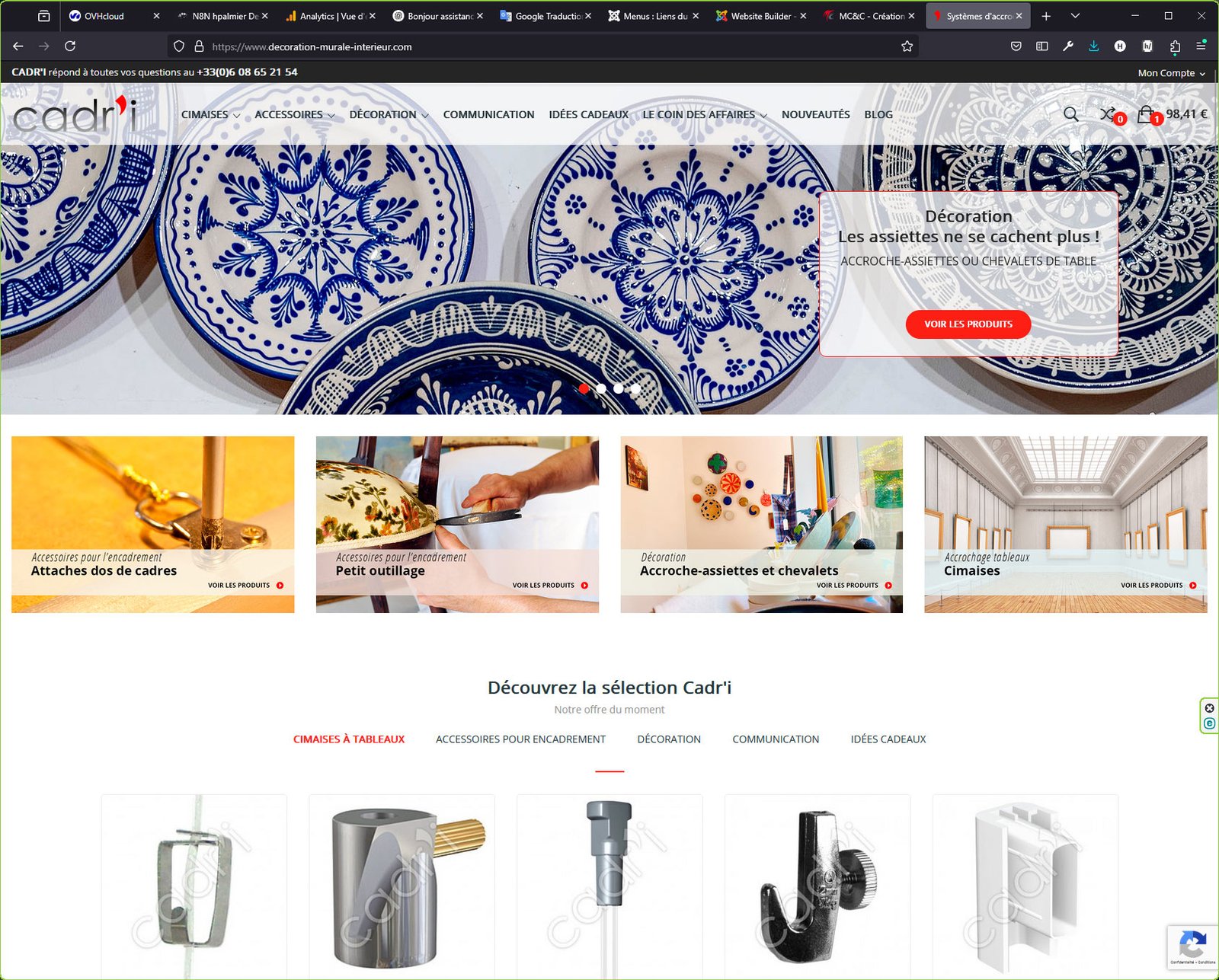 Création du site Prestashop Cadr'i - Expert en développement de boutique en ligne sous Prestashop