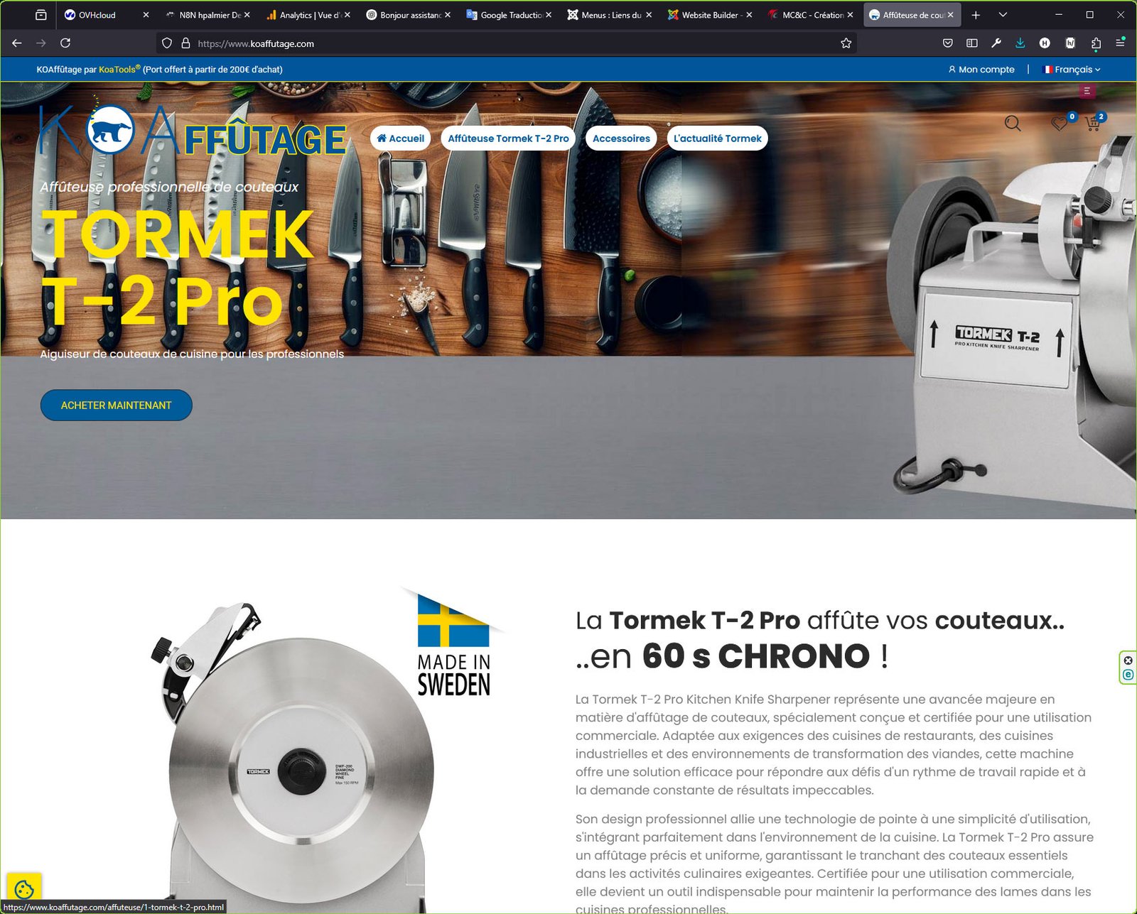 Création du site Prestashop Koaffutage - Expert en développement de boutique en ligne sous Prestashop