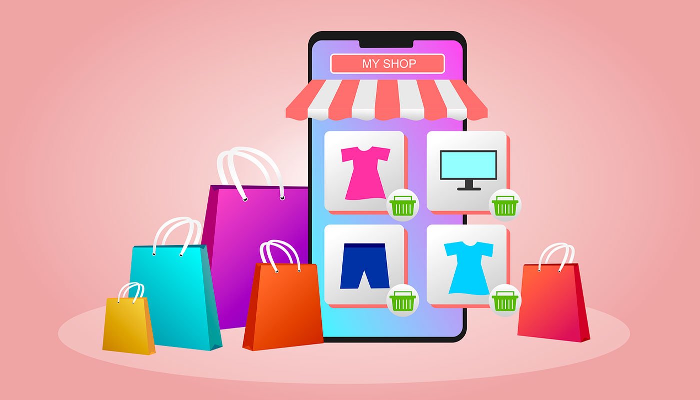 Comparaison de l'interface utilisateur de Shopify, WooCommerce, PrestaShop et Wix affichée sur un ordinateur portable et une tablette.