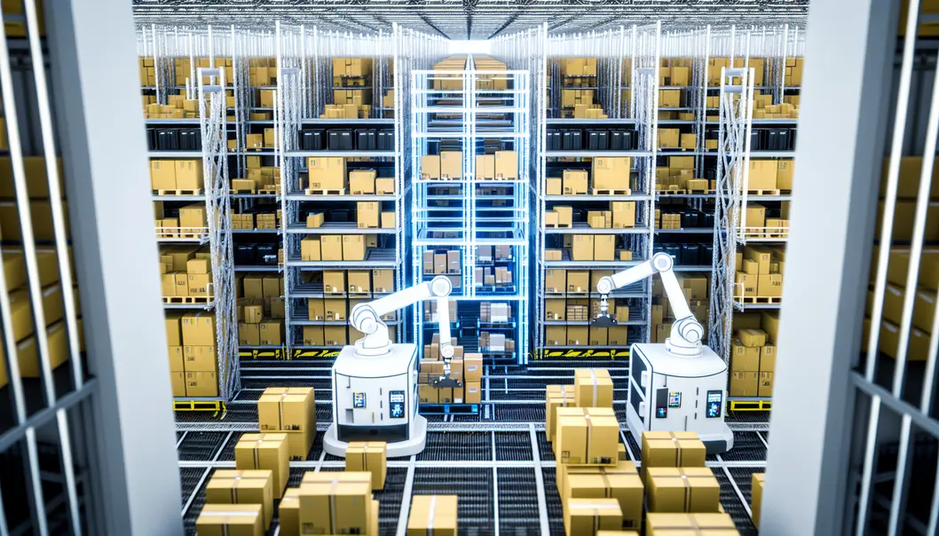 Automated inventory systems balancing stock levels.