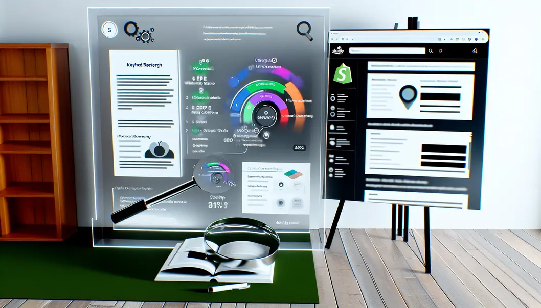 Un tableau de bord Shopify montrant l’intégration de fonctionnalités de blog et d’outils SEO.