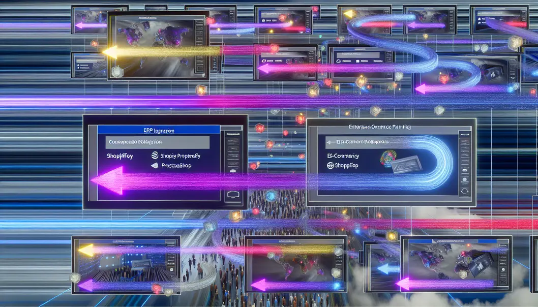 Illustration of ERP integration facilitating seamless data management.