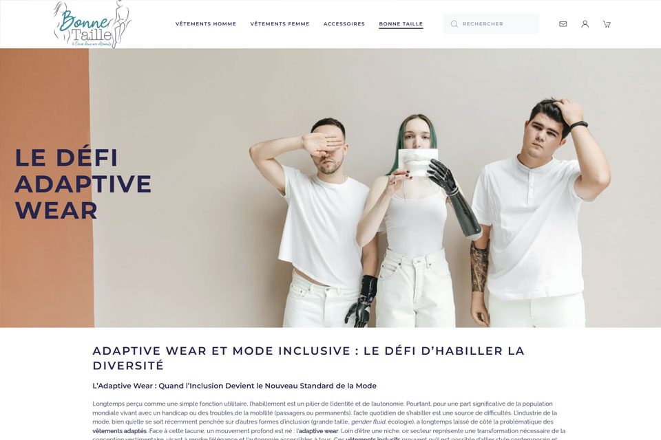 Exemple N°3 de page WordPress pour Bonne Taille
