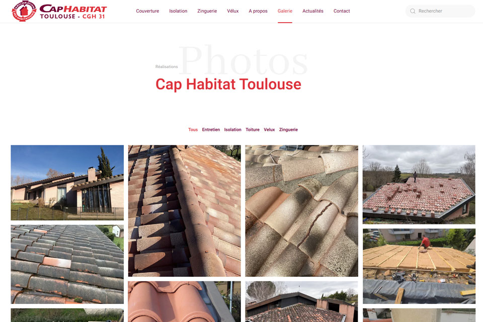 Exemple N°1 de page WordPress pour CapHabitat 31